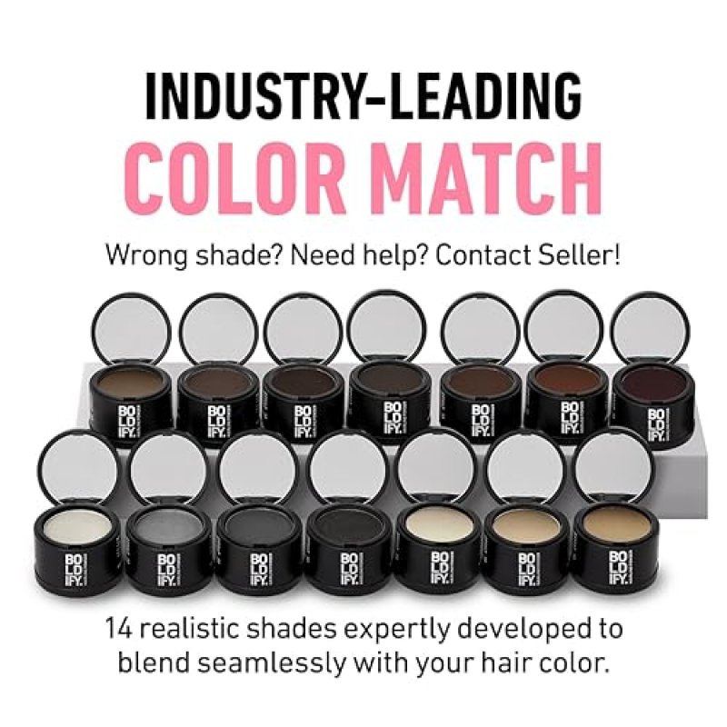 BOLDIFY HAIRLINE POWDER DARK AUBURN - GRAY COVERAGE ROOT TOUCH UP BALD SPOT CONCEALER