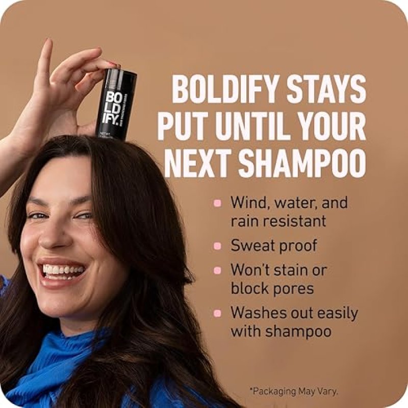 BOLDIFY HAIR FIBERS 28G THICKER, FULLER HAIR INSTANTLY 14 SHADES FOR MEN WOMEN, BLACK