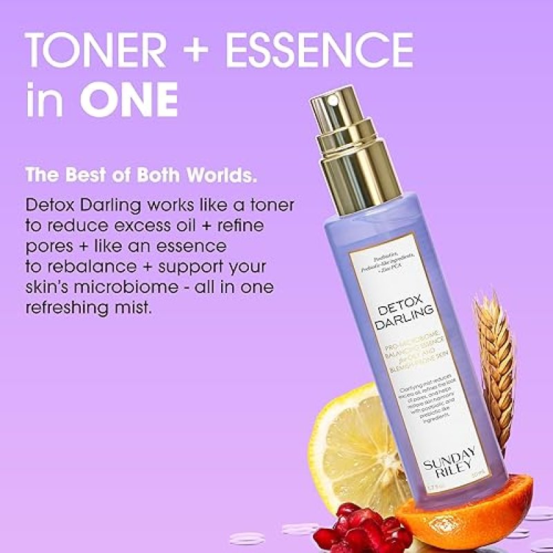 SUNDAY RILEY DETOX DARLING BALANCING ESSENCE MIST FOR OILY, BLEMISH-PRONE SKIN, 100ML