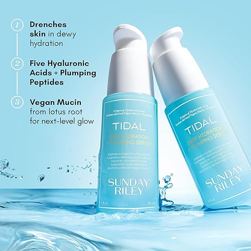SUNDAY RILEY TIDAL SERUM DEEP HYDRATION AND SKIN PLUMPING FOR RADIANT GLOW