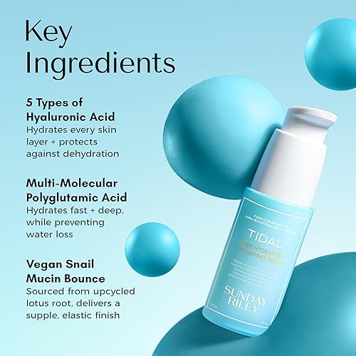 SUNDAY RILEY TIDAL SERUM DEEP HYDRATION AND SKIN PLUMPING FOR RADIANT GLOW
