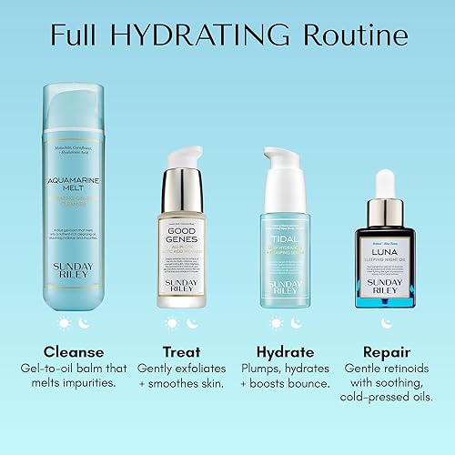 SUNDAY RILEY TIDAL SERUM DEEP HYDRATION AND SKIN PLUMPING FOR RADIANT GLOW