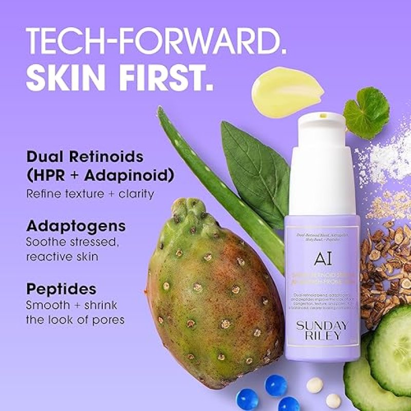 SUNDAY RILEY A.I. ADAPTIVE RETINOID SERUM FOR BLEMISH-PRONE SKIN CLEAR, SMOOTH COMPLEXION