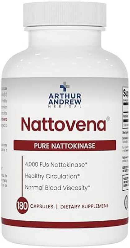 ARTHUR ANDREW MEDICAL NATTOVENA PURE NATTOKINASE SUPPLEMENT 4000 FUS DOUBLE STRENGTH 180 CAPS