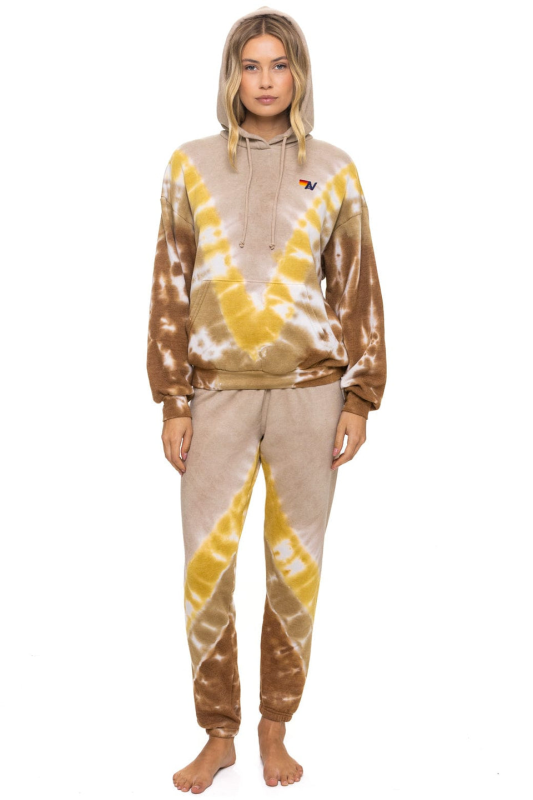 AVIATOR NATION HAND DYED V SWEATPANTS - TIE DYE SAND // CINNAMON