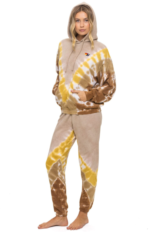 AVIATOR NATION HAND DYED V SWEATPANTS - TIE DYE SAND // CINNAMON