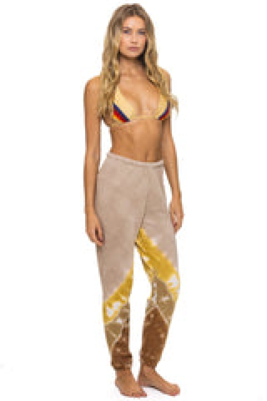 AVIATOR NATION HAND DYED V SWEATPANTS - TIE DYE SAND // CINNAMON