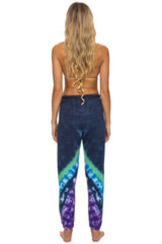 AVIATOR NATION HAND DYED V SWEATPANTS - TIE DYE MIDNIGHT // PURPLE