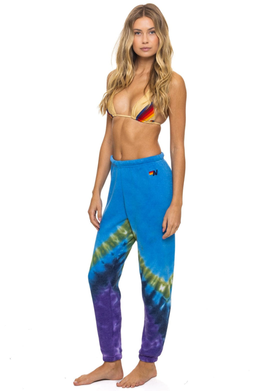 AVIATOR NATION HAND DYED V SWEATPANTS - TIE DYE OCEAN // PURPLE