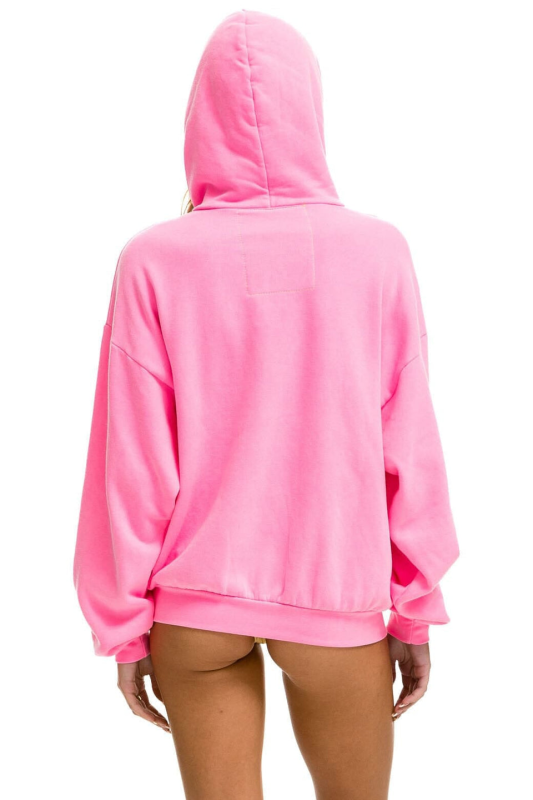 AVIATOR NATION LOVER RELAXED PULLOVER HOODIE - NEON PINK