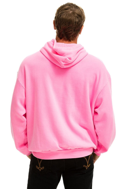 AVIATOR NATION LOVER RELAXED PULLOVER HOODIE - NEON PINK