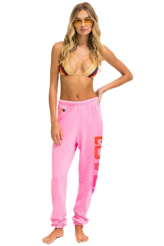 AVIATOR NATION LOVER SWEATPANTS - NEON PINK