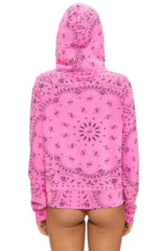 AVIATOR NATION BANDANA ZIP HOODIE - NEON PINK