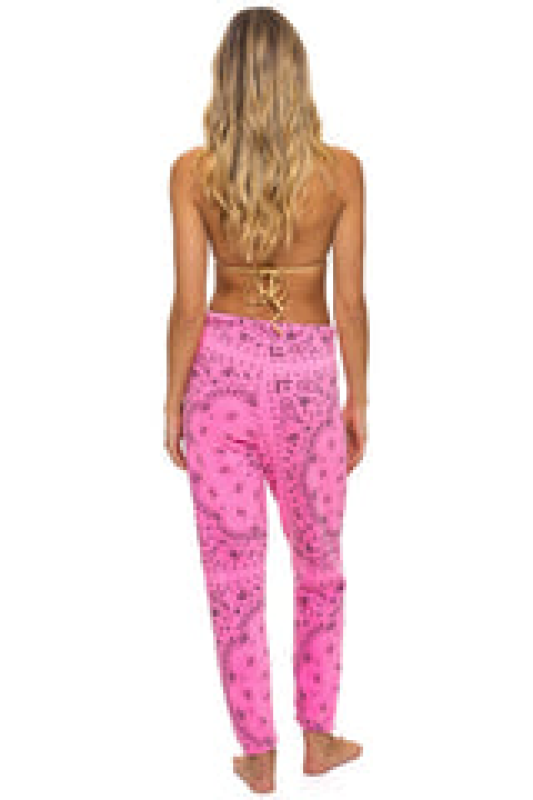 AVIATOR NATION BANDANA SWEATPANTS - NEON PINK