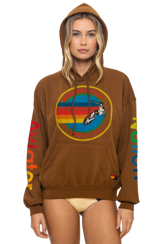 AVIATOR NATION RELAXED PULLOVER HOODIE - CINNAMON