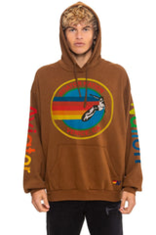 AVIATOR NATION RELAXED PULLOVER HOODIE - CINNAMON