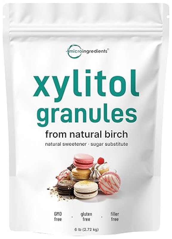 MICRO INGREDIENTS XYLITOL SWEETENER 6 LBS NATURAL, LOW-CALORIE SUGAR SUBSTITUTE FOR BAKING KETO FRIENDLY