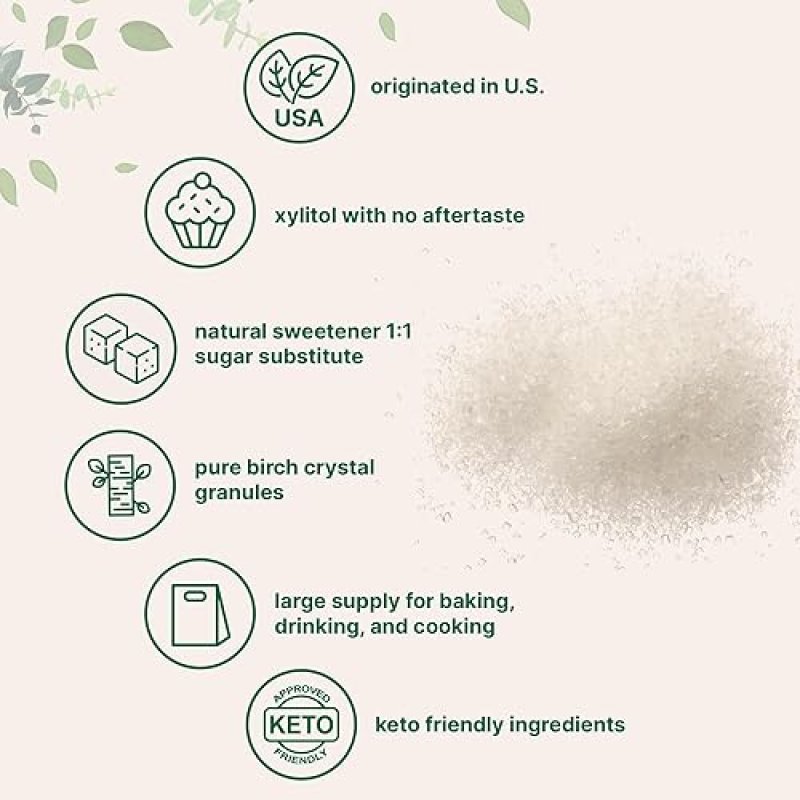 MICRO INGREDIENTS XYLITOL SWEETENER 6 LBS NATURAL, LOW-CALORIE SUGAR SUBSTITUTE FOR BAKING KETO FRIENDLY