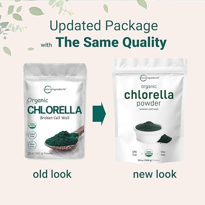 MICRO INGREDIENTS ORGANIC CHLORELLA POWDER 20OZ - RAW SUPERFOOD, HIGH PROTEIN, VITAMINS, NON-GMO, VEGAN
