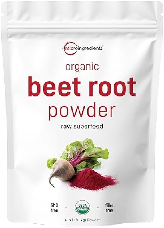 MICRO INGREDIENTS  ORGANIC BEET ROOT POWDER 4 LBS - COLD PRESSED, WATER SOLUBLE, NON-GMO VEGAN SUPERFOOD