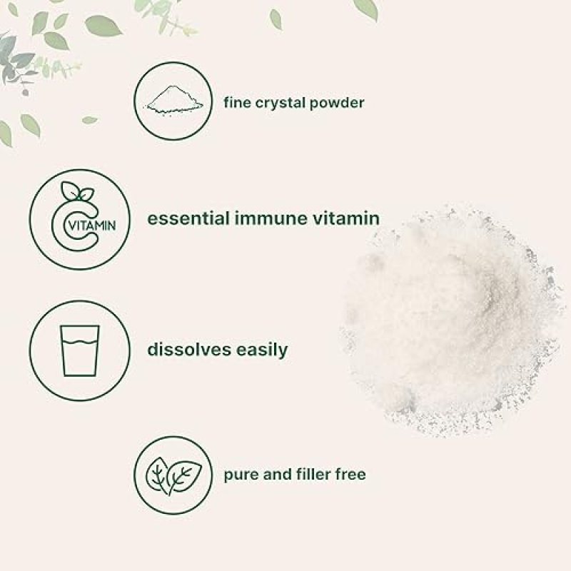 MICRO INGREDIENTS VITAMIN C POWDER 2.2LBS PURE ASCORBIC ACID, NON-GMO, GLUTEN-FREE VITAMINS