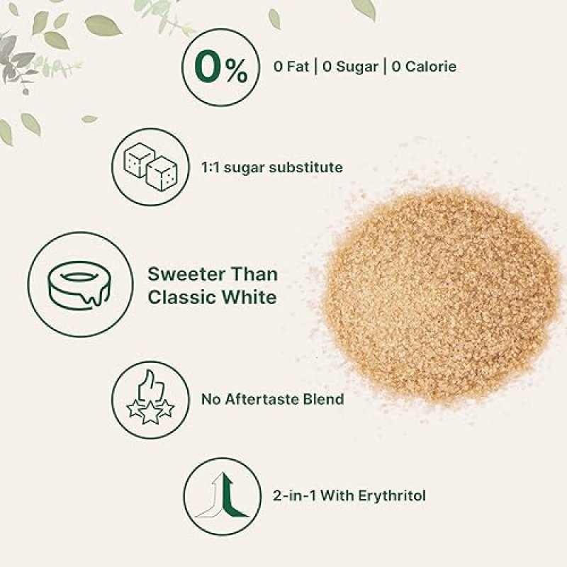 MICRO INGREDIENTS GOLDEN MONK FRUIT SWEETENER WITH ERYTHRITOL 4 LBS - KETO, ZERO CALORIE, VEGAN, NO GMO BROWN SUGAR SU