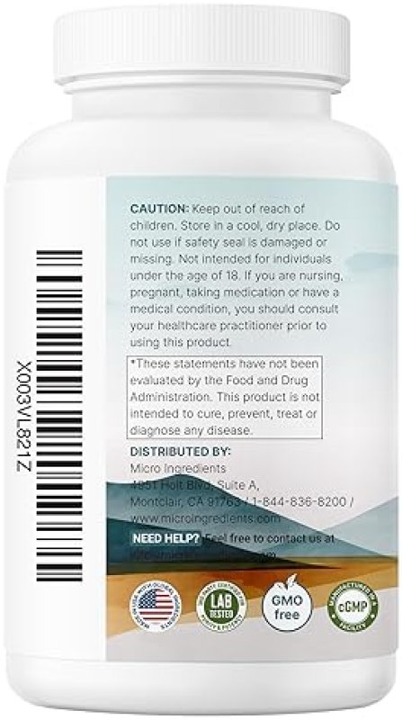 MICRO INGREDIENTS MAGNESIUM GLYCINATE 500MG - 240 CAPSULES HIGH ABSORPTION, NON-GMO, MUSCLE BONE SUPPORT