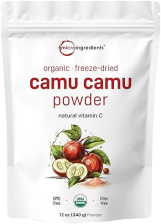 MICRO INGREDIENTS ORGANIC CAMU CAMU POWDER 12OZ HIGH VITAMIN C, FREEZE-DRIED BERRIES, NON-GMO, VEGAN