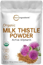 MICRO INGREDIENTS ORGANIC MILK THISTLE TEA POWDER 3.5OZ 400 SERVINGS 80 SILYMARIN NON-GMO VEGAN DETOX