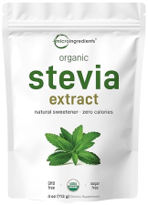 MICRO INGREDIENTS ORGANIC STEVIA POWDER 4OZ - PURE GREEN LEAF EXTRACT, ZERO CALORIE SWEETENER