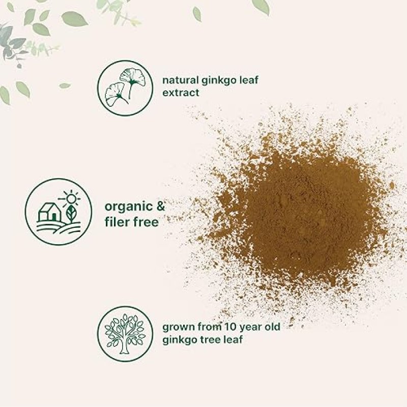 MICRO INGREDIENTS ORGANIC GINKGO BILOBA EXTRACT POWDER 8OZ NON-GMO, VEGAN HERBAL SUPPLEMENT FOR MEN WOMEN