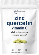 MICRO INGREDIENTS QUERCETIN 500MG WITH VITAMIN C 500MG ZINC 50MG IMMUNE SUPPORT 240 CAPS