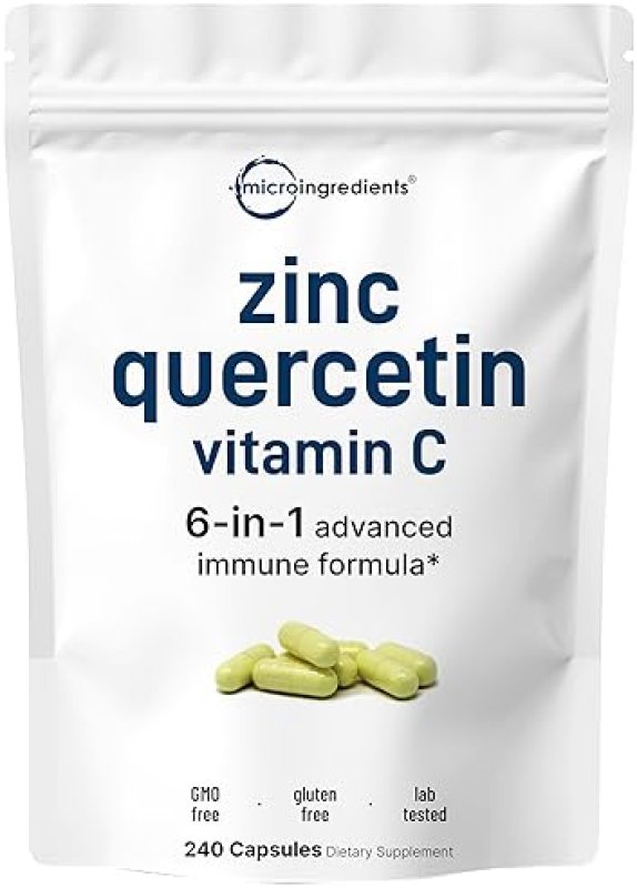 MICRO INGREDIENTS QUERCETIN 500MG WITH VITAMIN C 500MG ZINC 50MG IMMUNE SUPPORT 240 CAPS