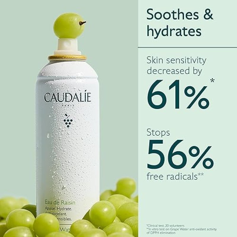 CAUDALIE BEAUTY ELIXIR GRAPE WATER FACE MIST TRAVEL DUO HYDRATING FACIAL SPRAYS