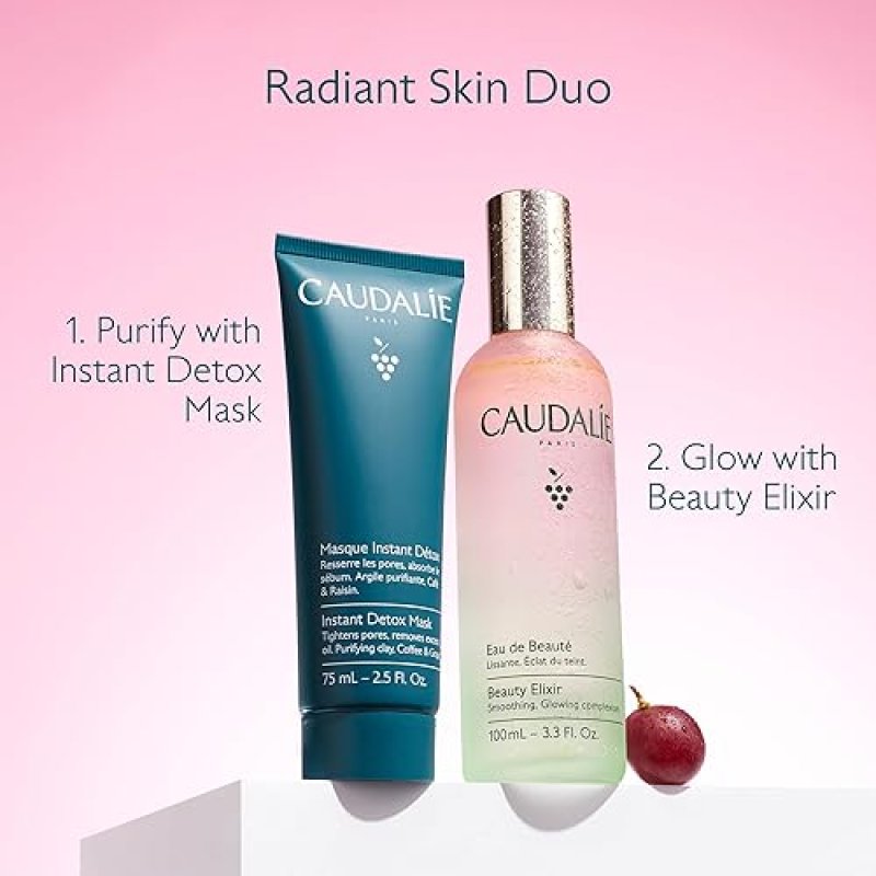 CAUDALIE BEAUTY ELIXIR FACE MIST PORE-TIGHTENING TONER, BRIGHTENS SKIN SETS MAKEUP