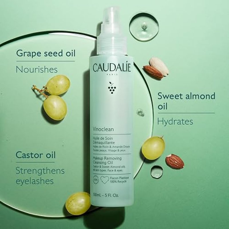 CAUDALIE VINOCLEAN CLEANSING OIL - WATERPROOF MAKEUP REMOVER FOR GENTLE MAKEUP REMOVAL