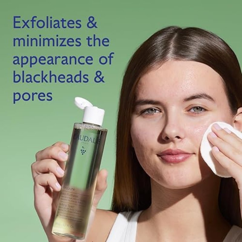 CAUDALIE VINOPURE SALICYLIC ACID TONER WITH ORGANIC ROSE WATER PORE MINIMIZING EXFOLIANT 200ML
