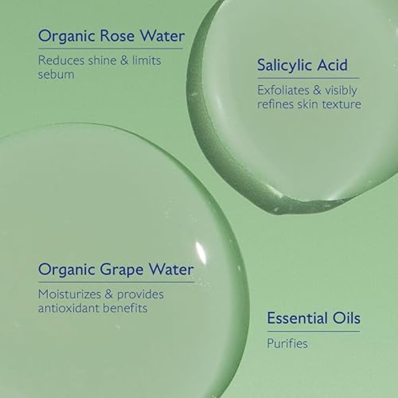 CAUDALIE VINOPURE SALICYLIC ACID TONER WITH ORGANIC ROSE WATER PORE MINIMIZING EXFOLIANT 200ML
