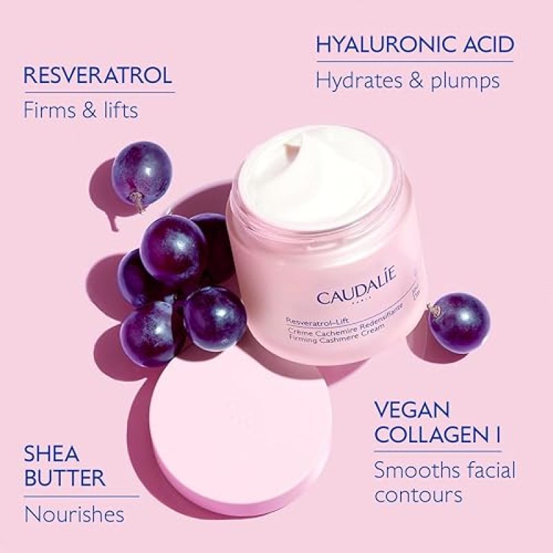 CAUDALIE RESVERATROL-LIFT FIRMING CREAM WITH RETINOL ALTERNATIVE, HYALURONIC ACID VEGAN COLLAGEN, 50