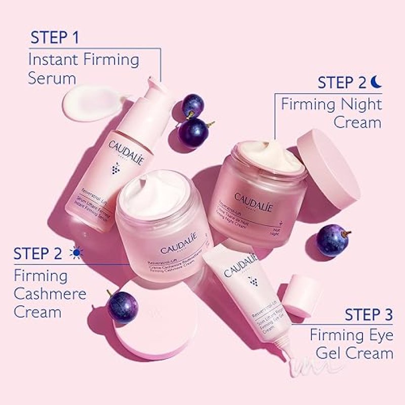 CAUDALIE RESVERATROL-LIFT FIRMING NIGHT CREAM MOISTURIZER 50ML RETINOL ALTERNATIVE, REFILLABLE