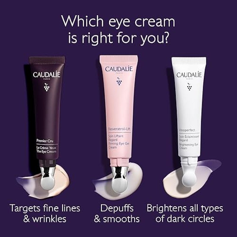 CAUDALIE PREMIER CRU ANTI-AGING EYE CREAM 15ML FOR FINE LINES AND WRINKLES TREATMENT