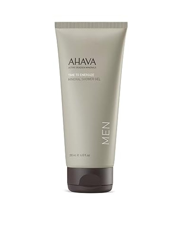 AHAVA TIME TO ENERGIZE MENS MINERAL SHOWER GEL WITH ALOE VERA ZINC - REFRESHING CLEANSER 6.8OZ