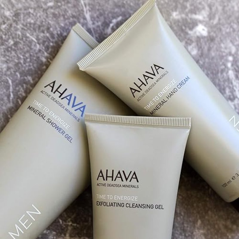 AHAVA TIME TO ENERGIZE MENS MINERAL SHOWER GEL WITH ALOE VERA ZINC - REFRESHING CLEANSER 6.8OZ