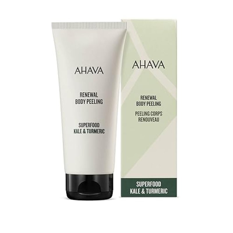 AHAVA KALE TURMERIC ANTI-AGING BODY SCRUB DETOX, RENEW SMOOTH SKIN, 6.8 FL.OZ