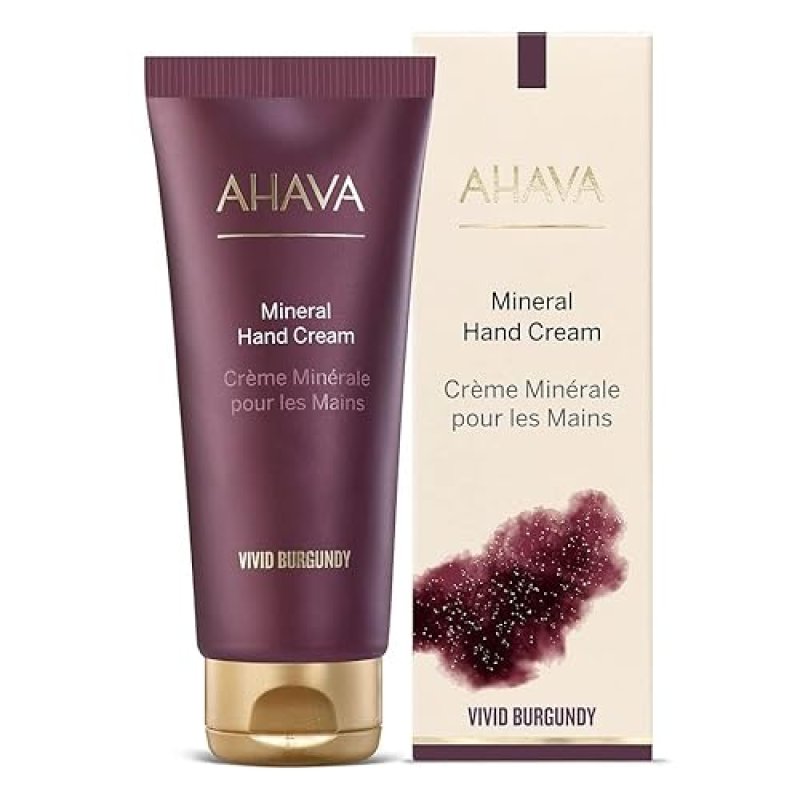 AHAVA VIVID BURGUNDY MINERAL HAND CREAM 3.4OZ DEEP NOURISHMENT WITH DEAD SEA MINERALS