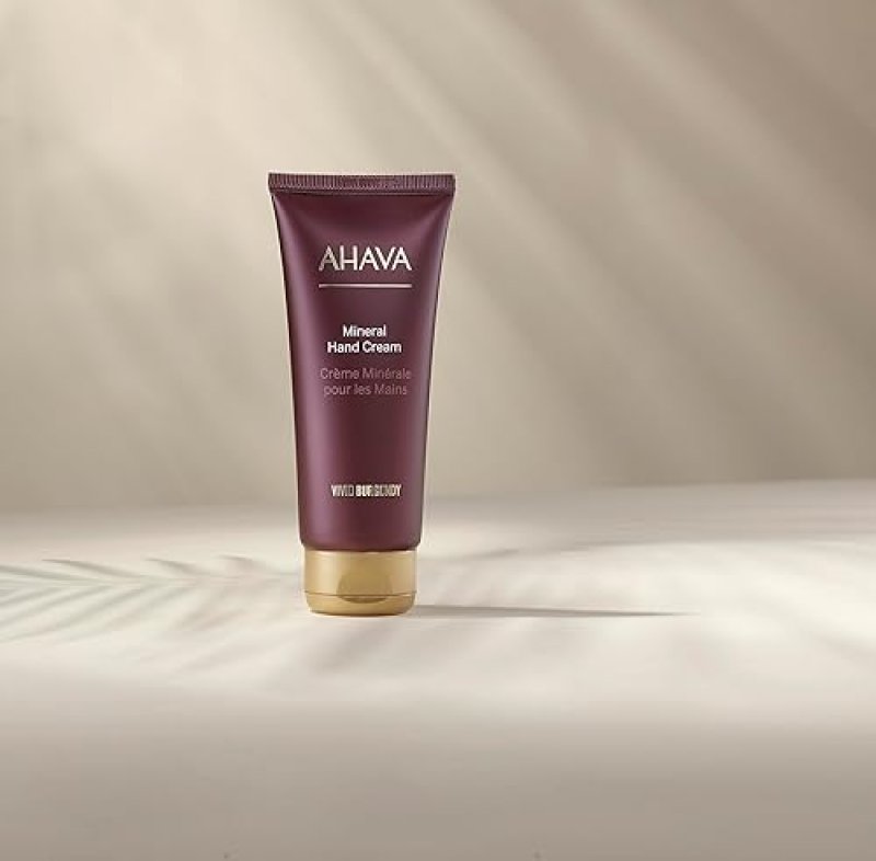 AHAVA VIVID BURGUNDY MINERAL HAND CREAM 3.4OZ DEEP NOURISHMENT WITH DEAD SEA MINERALS