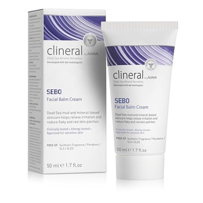 AHAVA CLINERAL SEBO FACIAL BALM CREAM - SOOTHES REDNESS, SOFTENS SENSITIVE SKIN, 1.7 FL.OZ