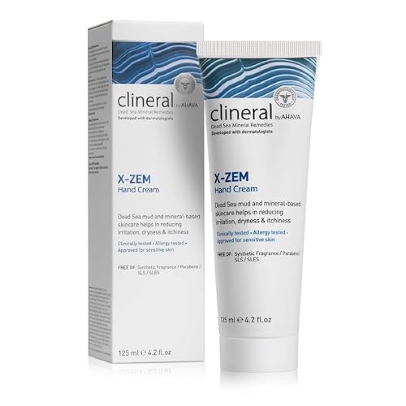 AHAVA CLINERAL X-ZEM HAND CREAM FOR DERMATITIS RELIEF WITH HIPPOPHAE OIL SHEA BUTTER 4.2OZ