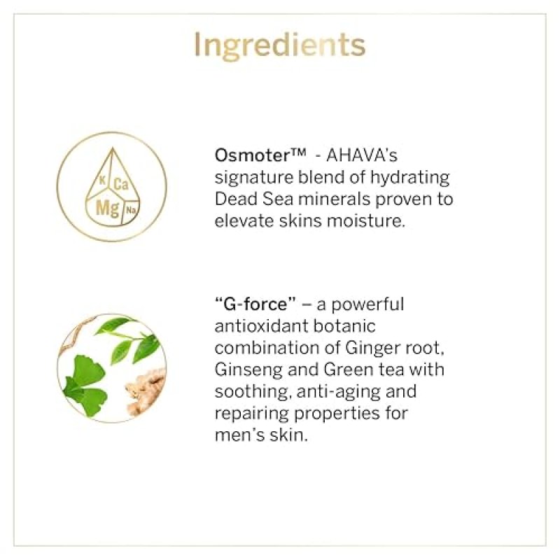 AHAVA MENS AGE CONTROL MOISTURIZER SPF15 FAST-ABSORBING HYDRATING CREAM WITH OSMOTER, 1.7OZ