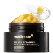 MEDICUBE DEEP VITAMIN C CAPSULE CREAM HYDRATING GLOW GEL FOR RADIANT, FIRM SKIN, 1.94 OZ